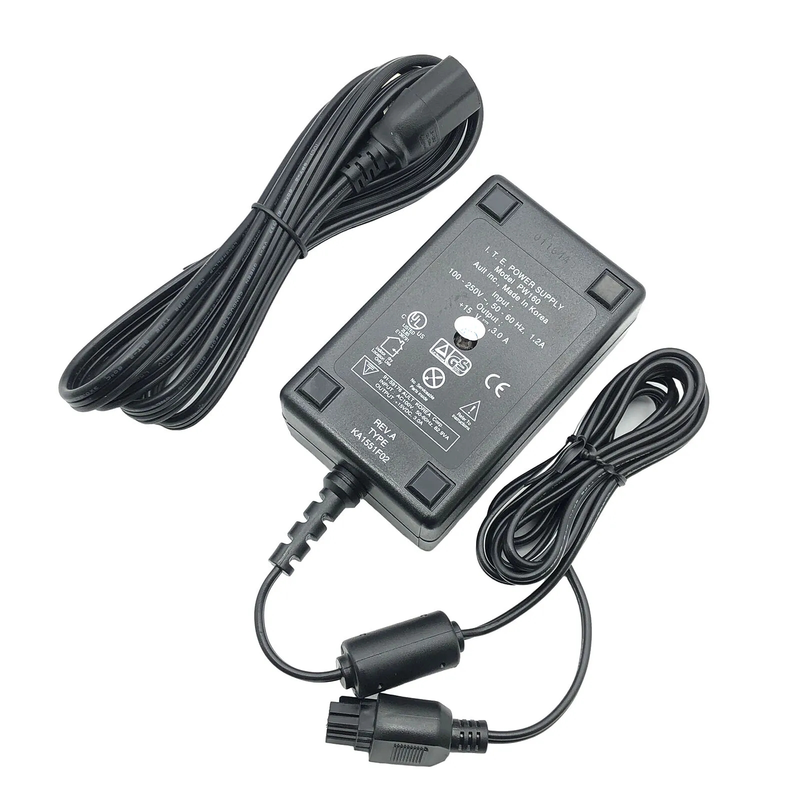 *Brand NEW*Genuine PW160 KA1551F02 Ault PW160 15V 3A AC-DC Adapter6-Pin with Cord Power Supply